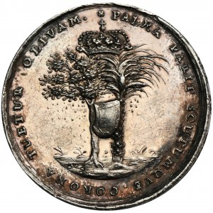 Johann III. Sobieski, Medaille zu 6 Dukaten in Silber, Besuch des Königspaares in Danzig 1677 - RIESIGE Seltenheit