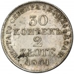 30 Kopeken = 2 Zloty Warschau 1841 MW - SEHR RAR