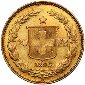 Switzerland, 20 Francs Bern 1896
