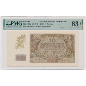 10 Gold 1940 - N. - Londoner Fälschung - PMG 63 EPQ