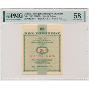 Pewex, $20 1960 - Ch - mit Klausel - PMG 58
