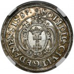 Jan II Kazimierz, Szeląg Gdańsk 1657 PRÓBNE bicie - NGC MS65 - BARDZO RZADKI