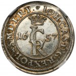 Jan II Kazimierz, Szeląg Gdansk 1657 PROBENBEMPFT - NGC MS65 - SEHR Selten