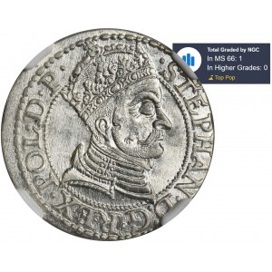 Stefan Batory, Pfennig Danzig 1579 - NGC MS66 - AUSGEZEICHNET