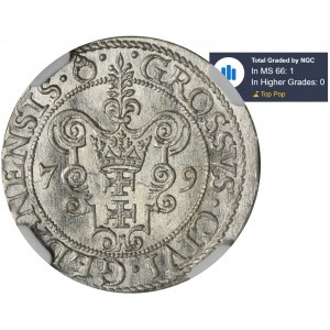 Stefan Batory, Grosz Gdańsk 1579 - NGC MS66 - WYŚMIENITY