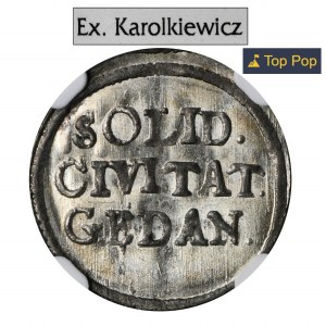 John III Sobieski, Shilling Danzig 1688 - NGC MS64, ex. Karolkiewicz