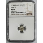 Bezkrólewie, Denar Gdańsk 1573 - 12 łuków - NGC MS67 - UNIKALNY STAN