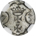 Das Interregnum, Denar von Danzig 1573 - 12 Bögen - NGC MS67 - EINZIGARTIGER ZUSTAND