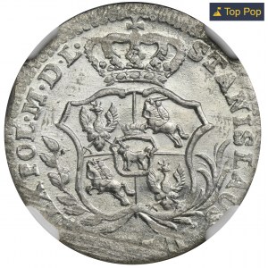 Poniatowski, Półzłotek Warszawa 1766 FS - NGC MS65