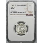 Poniatowski, Półzłotek Warszawa 1766 FS - NGC MS65