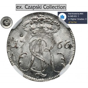 Poniatowski, Trojak Gdańsk 1766 FLS - NGC MS63 - ex. Czapski Collection