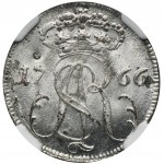 Poniatowski, Trojak Gdansk 1766 FLS - NGC MS63 - ex. Sammlung Czapski