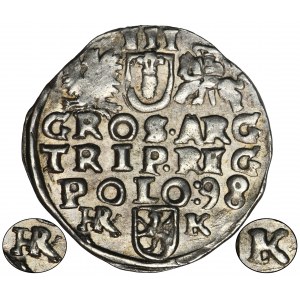 Zygmunt III Waza, Trojak Wschowa 1598 - RZADSZY, ligatura HR