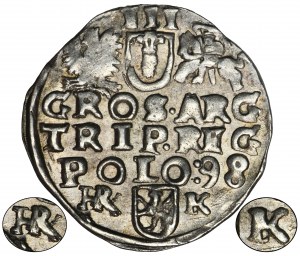 Zygmunt III Waza, Trojak Wschowa 1598 - RZADSZY, ligatura HR