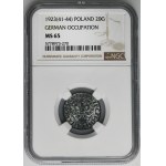 German Occupation, 20 groschen 1923 - NGC MS65 - WZÓR