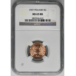 5 Pfennige 1937 - NGC MS65 RB