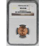 5 Pfennige 1938 - NGC MS65 RB