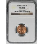 5 pennies 1938 - NGC MS65 RB