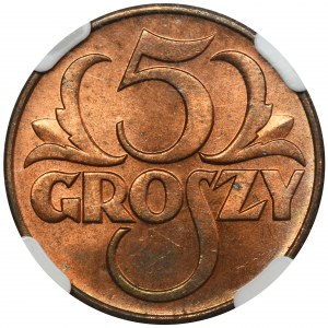 5 pennies 1939 - NGC MS65 RB