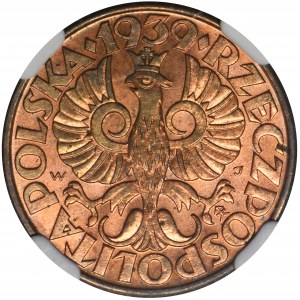 5 groszy 1939 - NGC MS65 RB