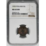 5 Pfennige 1935 - NGC MS65 BN