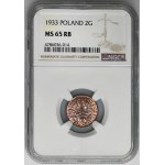 2 Pfennige 1933 - NGC MS65 RB