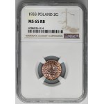 2 pennies 1933 - NGC MS65 RB