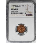 2 pennies 1928 - NGC MS65 RB