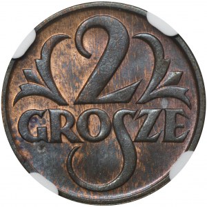 2 grosze 1927 - NGC MS65 BN - RZADKIE