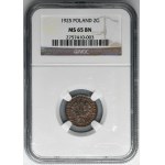 2 pennies 1925 - NGC MS65 BN