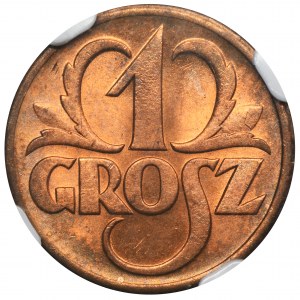 1 grosz 1938 - NGC MS65 RB