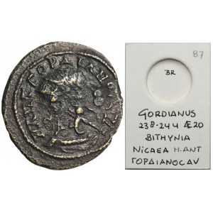 Provinz Rom, Bithynien, Nicäa, Gordian III., Bronze, Assarion - Zerstörung, ex. Avianovich