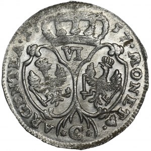 Niemcy, Królestwo Prus, Fryderyk II, Szóstak Kleve 1757 C