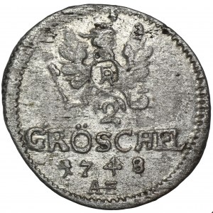 Silesia, Prussian rule, Friedrich II, 2 Groeschel Breslau 1748 AE