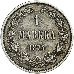 Finland, Autonomy, Alexander II, 1 Markka Helsinki 1874