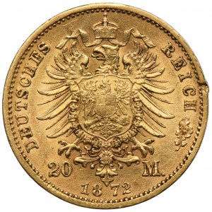 Germany, Saxony, Johann V, 20 Mark Muldenhütten 1872 E