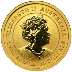 Australia, Elżbieta II, 15 Dolarów 2020 - 1/10 uncji