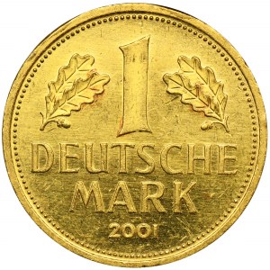 Niemcy, Republika Federalna Niemiec, 1 Marka w złocie Stuttgart 2001 F
