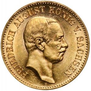 Germany, Saxony, Friedrich August III, 20 Mark Muldenhütten 1905 E - RARE