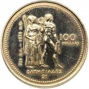 Kanada, Elżbieta II, 100 Dolarów Ottawa 1976 Letnie Igrzyszka Olimpijskie w Montrealu