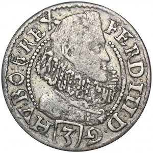 Silesia, Habsburg rule, Ferdinand III, 3 Kreuzer Glatz 1629 PH