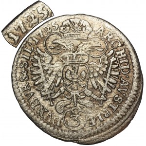 Schlesien, Habsburgische Herrschaft, Karl VI, 3 Krajcars Wrocław 1725 - ROTHERS
