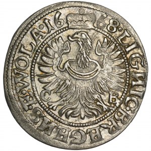 Śląsk, Księstwo Legnicko-Brzesko-Wołowskie, Krystian Wołowski, 3 Krajcary Brzeg 1668 CB - RZADSZE
