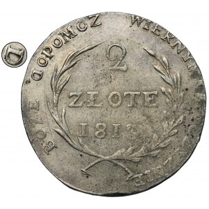 Oblężenie Zamościa, 2 złote 1813 - RZADKOŚĆ, odwrócone D