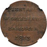 Belagerung von Zamosc, 6 Pfennige 1813 - NGC XF45 BN - OHNE BILDER - RARE