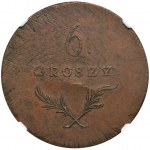 Oblężenie Zamościa, 6 groszy 1813 - NGC XF45 BN - BEZ NAPISÓW - RZADKOŚĆ