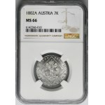 Austria, Franciszek II, 7 Krajcarów Wiedeń 1802 A - NGC MS66