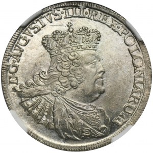 Augustus III of Poland, 1/4 Thaler Leipzig 1756 EC - NGC MS61 - small date