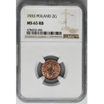 2 Pfennige 1933 - NGC MS65 RB