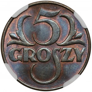 5 pennies 1931 - NGC MS66 BN